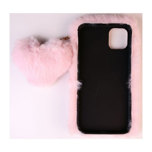 Heart Furry Pendant (Pink)