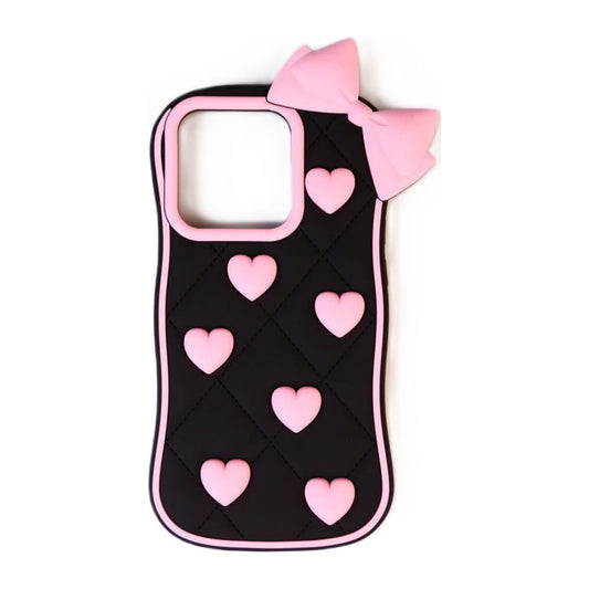 Hearts & Bow (Black Pink)