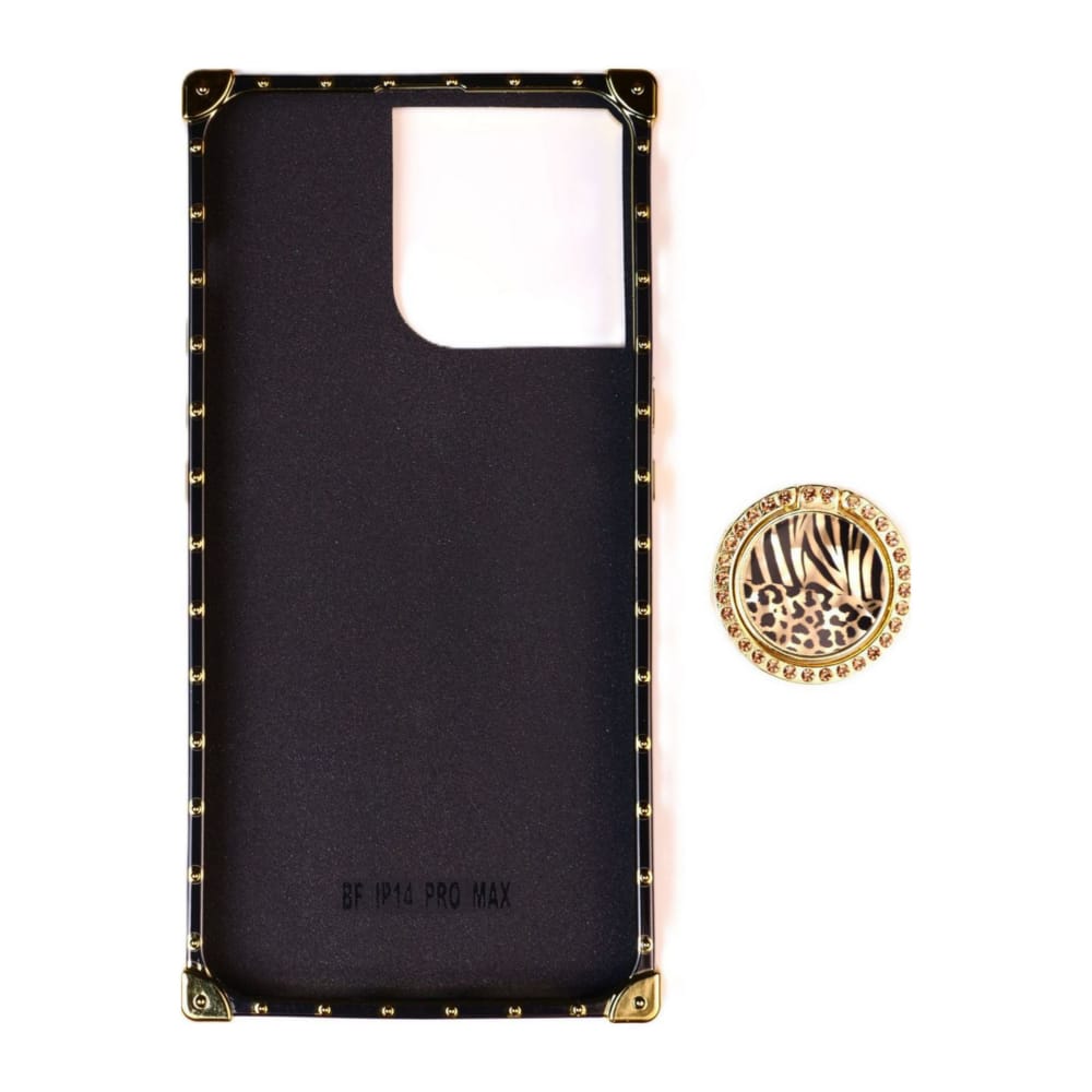 Square Leopard + Kickstand Case (Gold)