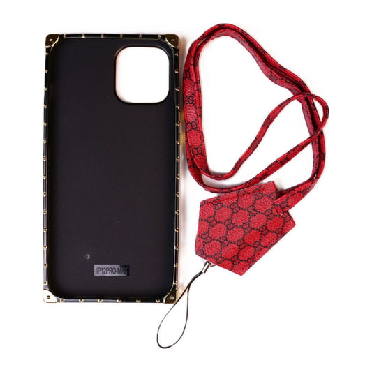Sqaure Textile + Strap Case (Red)