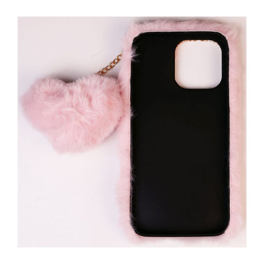 Heart Furry Pendant (Pink)