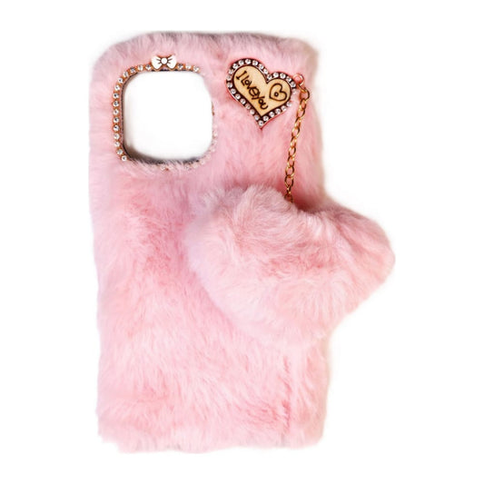 Heart Furry Pendant (Pink)