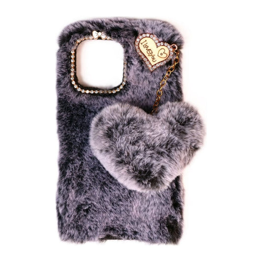 Heart Furry Pendant (Black)