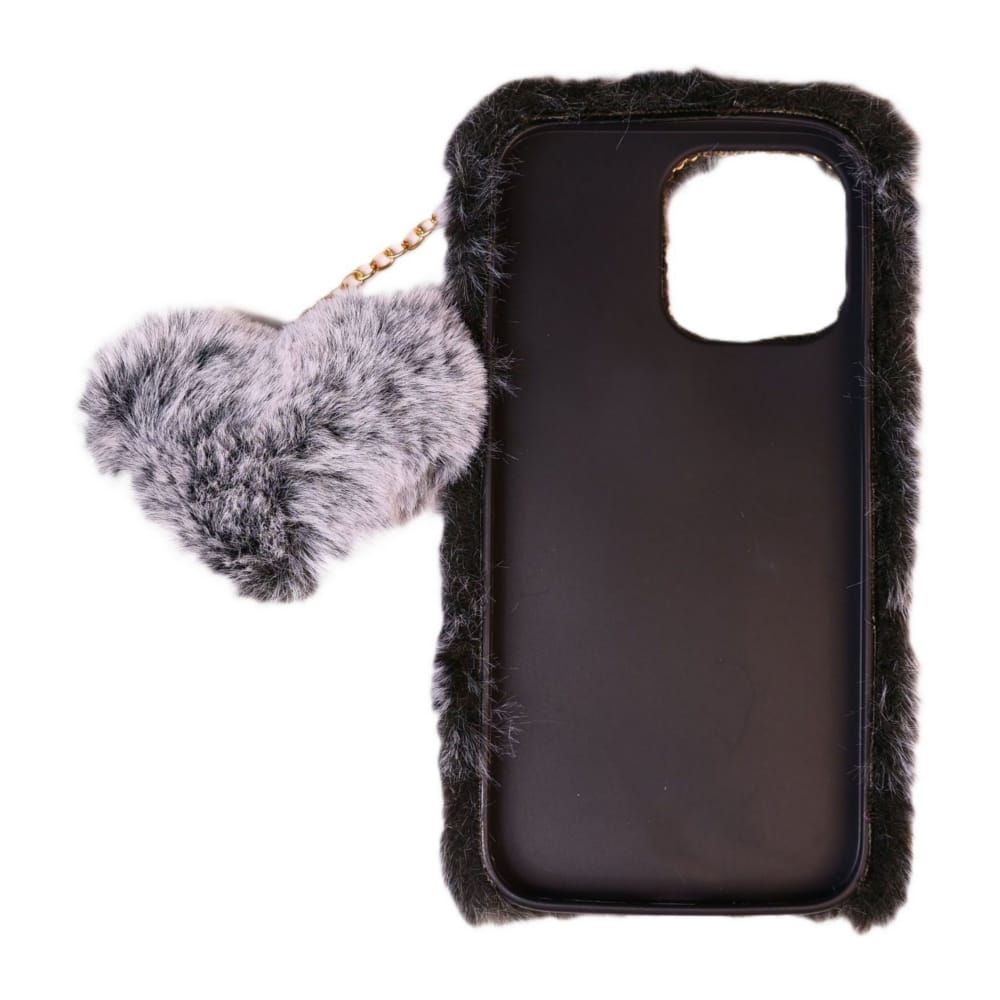 Heart Furry Pendant (Black)