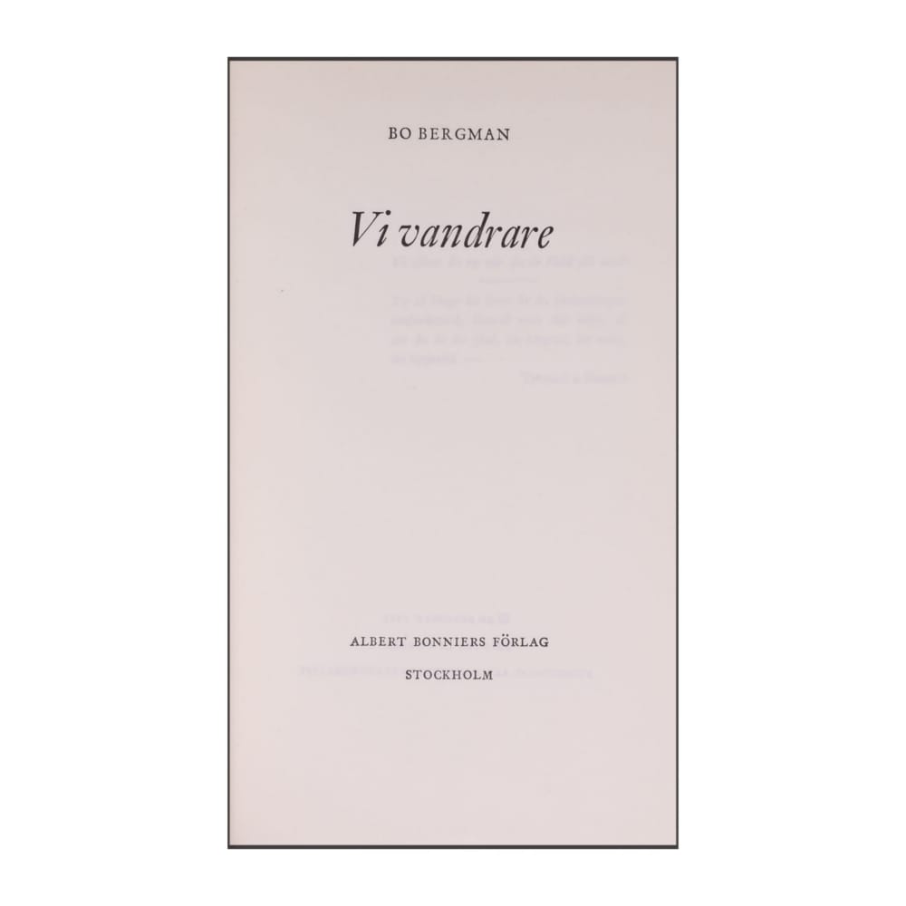 Bo Bergman: Vi Vandrare