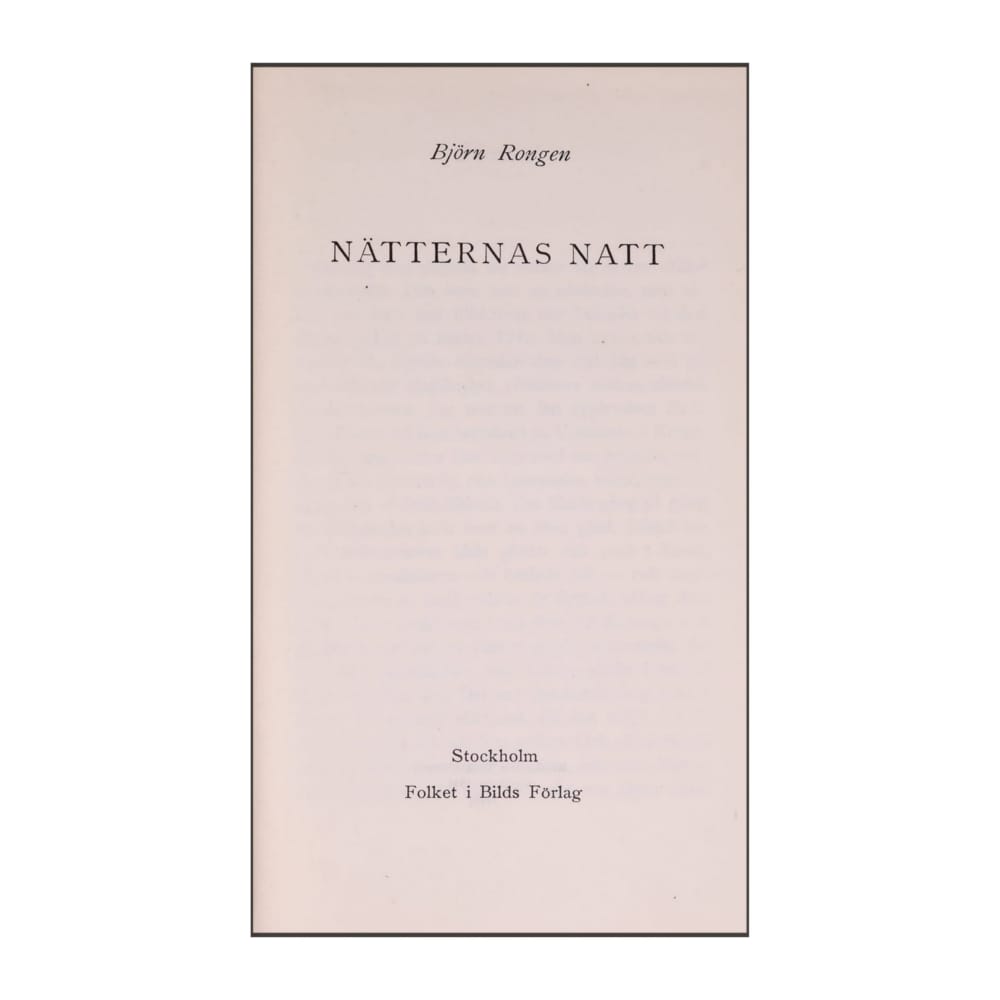 Bjørn Rongen: Nätternas Natt