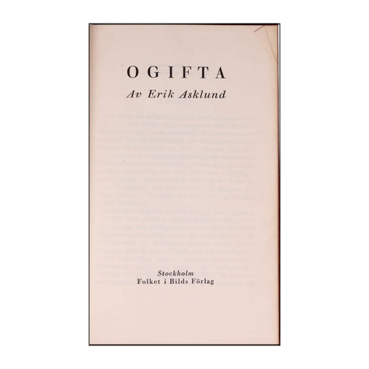 Erik Asklund: Ogifta