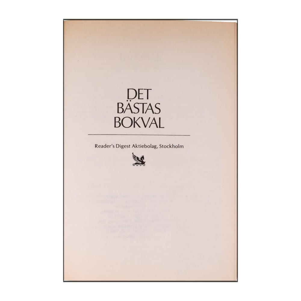 Reader’S Digest: Det Bästas Bokval - (1986) - (9170301425)