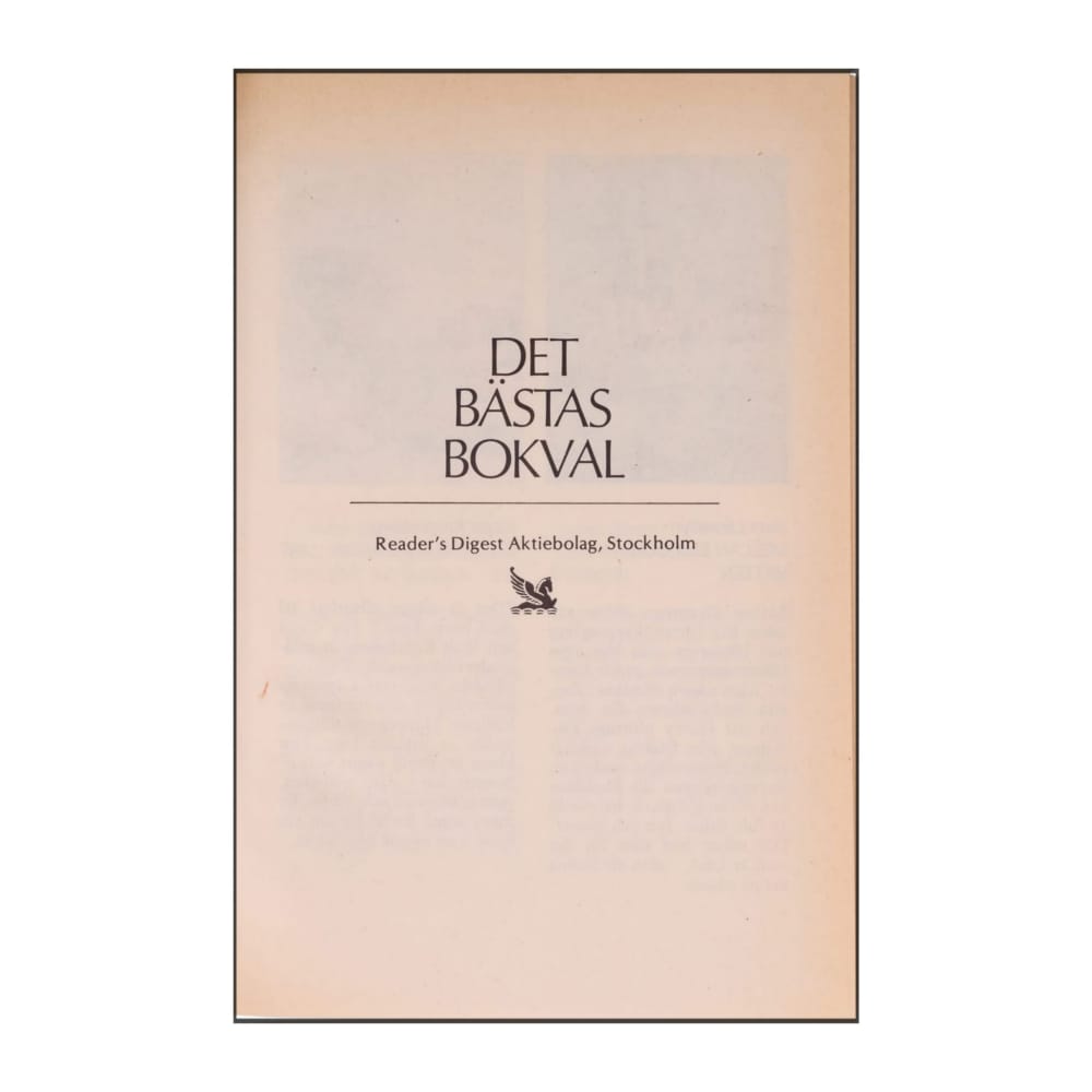 Reader’S Digest: Det Bästas Bokval - (1991) - (9170301662)