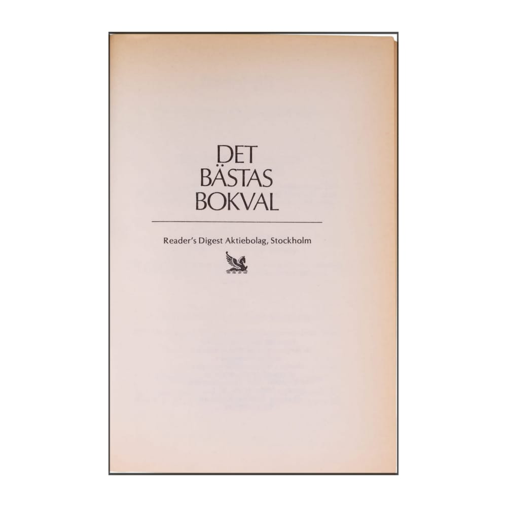 Reader’S Digest: Det Bästas Bokval - (1986) - (9170301409)