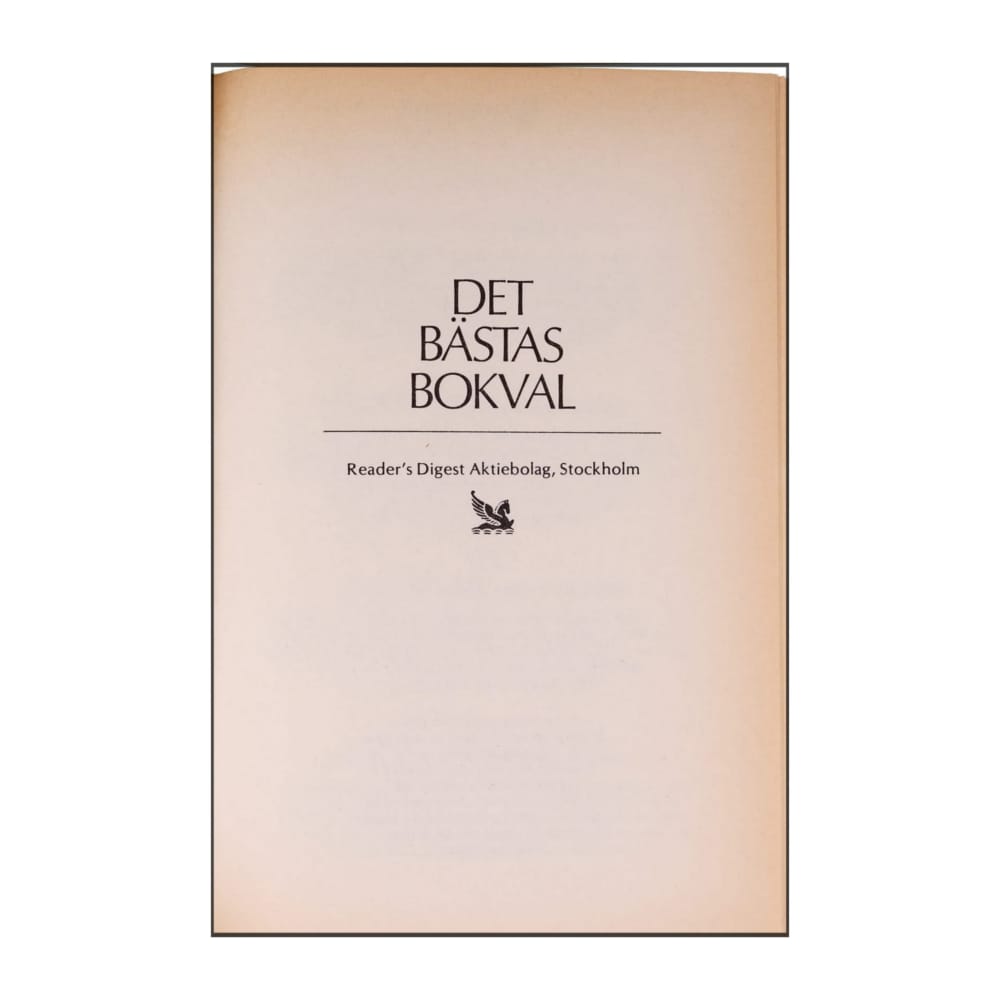 Reader’S Digest: Det Bästas Bokval - (1987) - (9170301212)