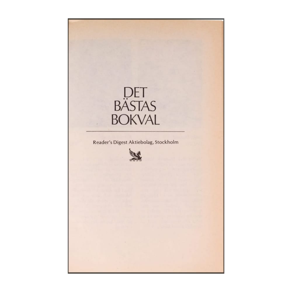 Reader’S Digest: Det Bästas Bokval - (1990) - (9170301549)