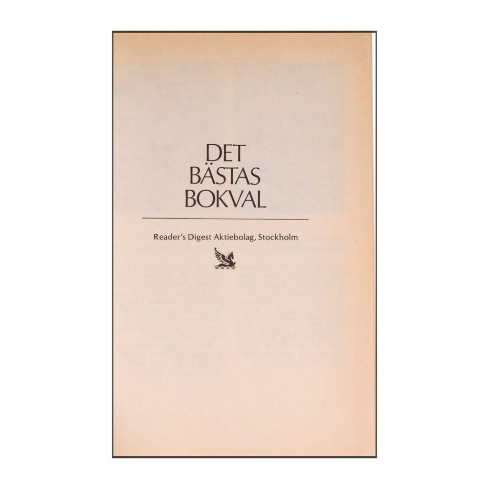 Reader’S Digest: Det Bästas Bokval - (1990) - (9170301565)