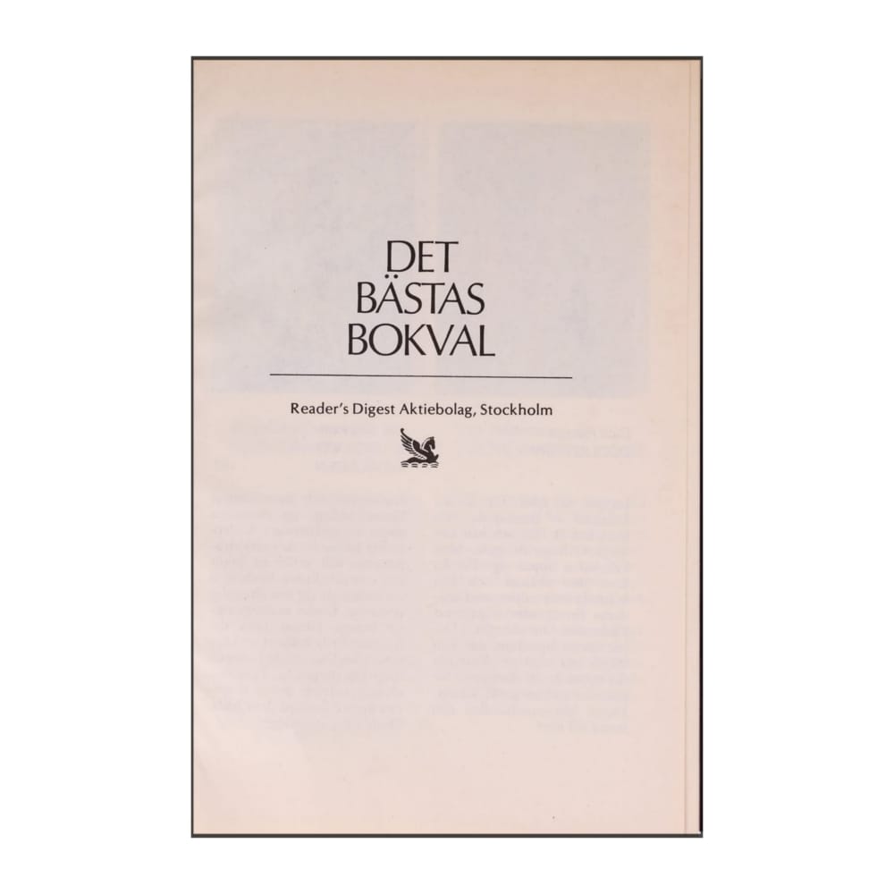 Reader’S Digest: Det Bästas Bokval - (1992) - (9170301905)