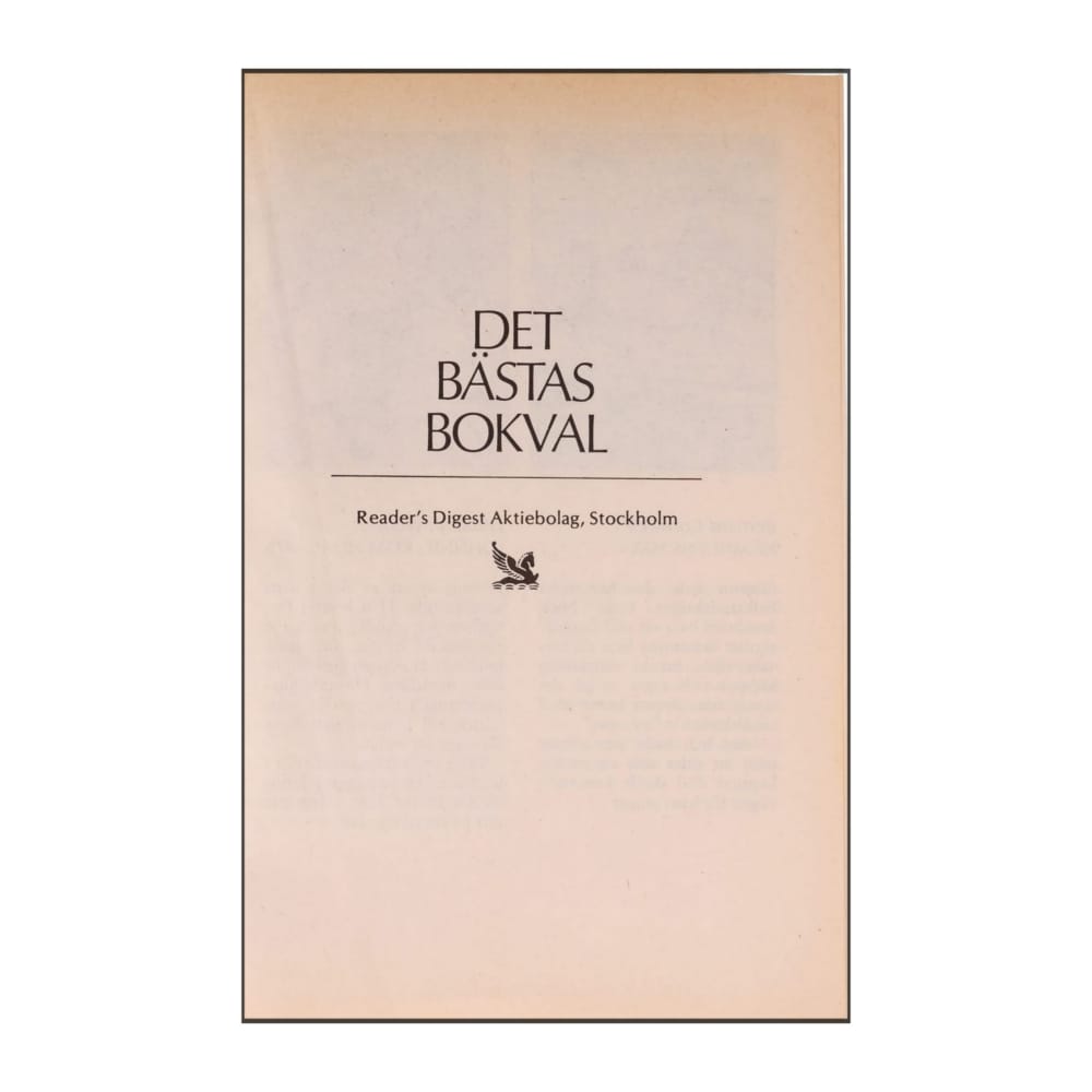 Reader’S Digest: Det Bästas Bokval - (1990) - (9170301565)