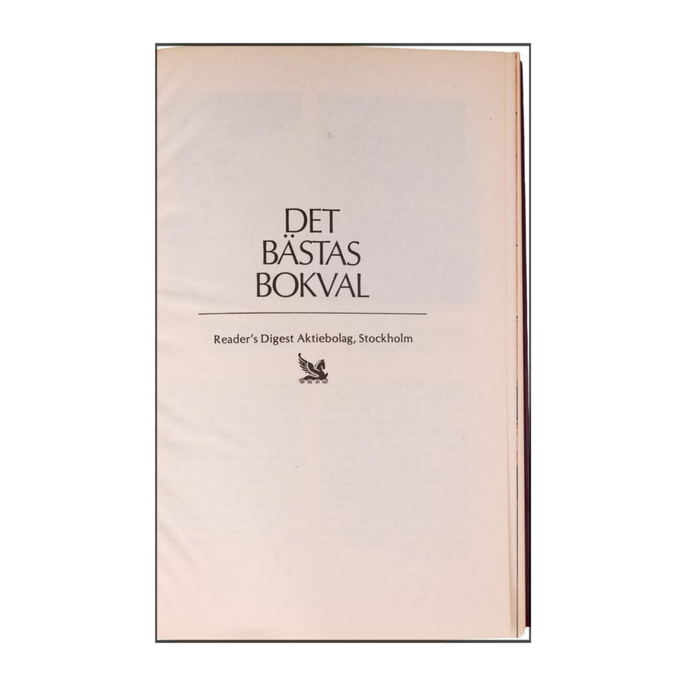 Reader’S Digest: Det Bästas Bokval - (1992) - (9170301824)