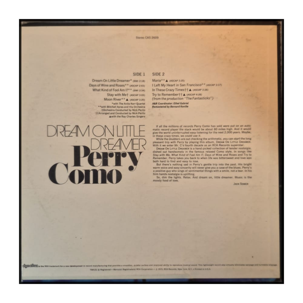 Perry Como: Dream On Little Dreamer