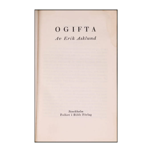 Erik Asklund: Ogifta