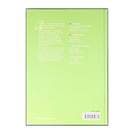 Abc Svenska För Gymnasieskolan: Handbok