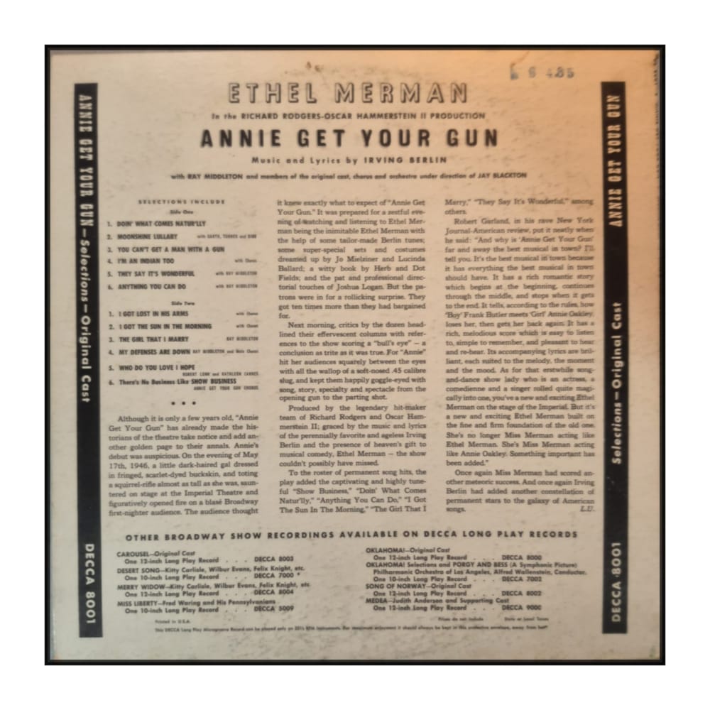 Annie Get Your Gun: Ethel Merman & Ray Middleton & Irving Berlin