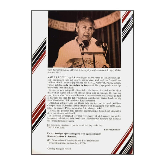Lars Bäckström: Vad Är Poesi?