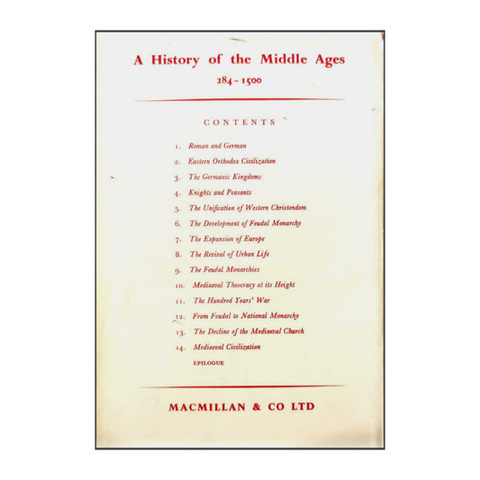 Sidney Painter: A History Of The Middle Ages 284–1500