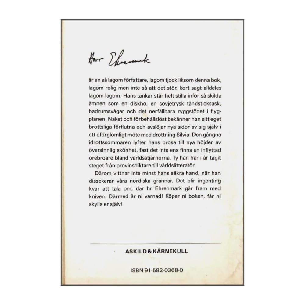 Torsten Ehrenmark: Så Lagom Roligt