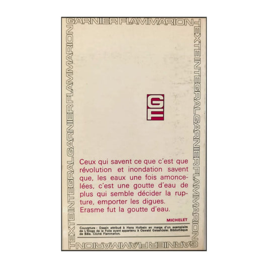 Érasme: Éloge De La Folie