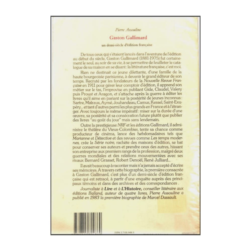 Pierre Assouline: Gaston Gallimard
