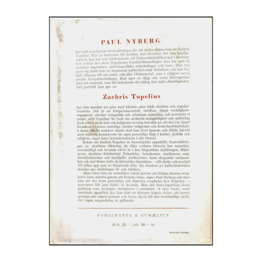 Paul Nyberg: Zachris Topelius