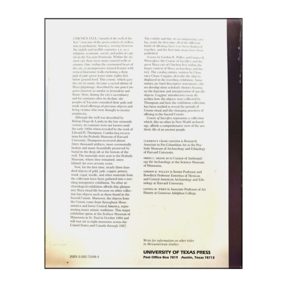 Clemency Chase Coggins & Orrin C. Shane: Cenote Of Sacrifice