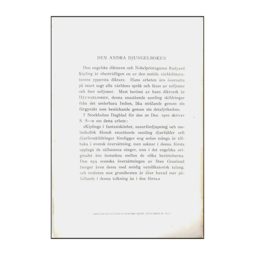 Rudyard Kipling: Den Andra Djungelboken