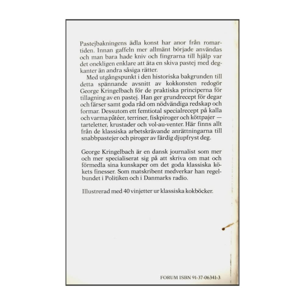 George Kringelbach: Pastejboken - En Bok Om Mat Från Forum