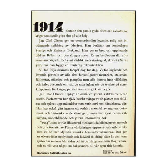 Jan Olof Olsson: 1914