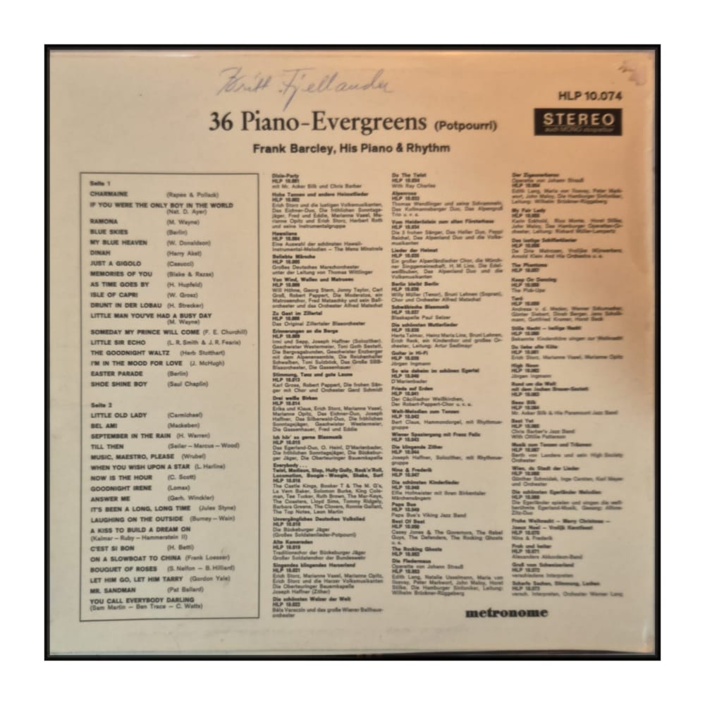 Frank Barcley: 36 Piano-Evergreens (Potpourri)