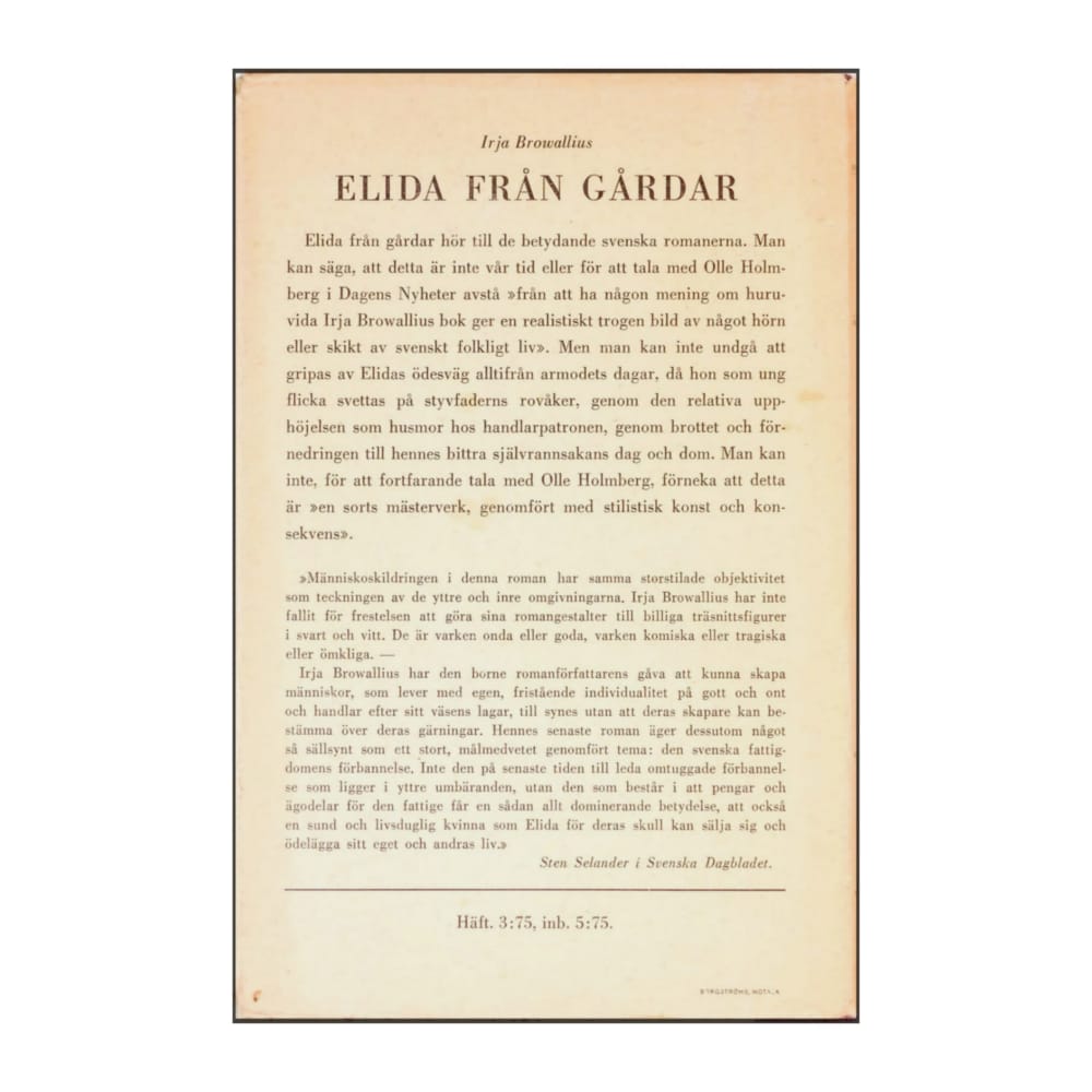 Irja Browallius: Elida Från Gårdar