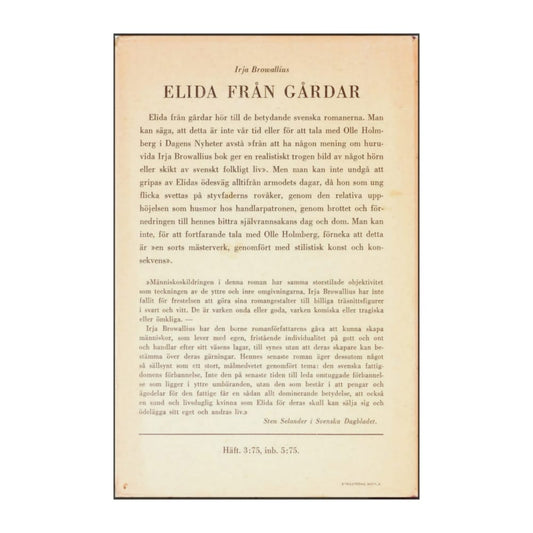 Irja Browallius: Elida Från Gårdar