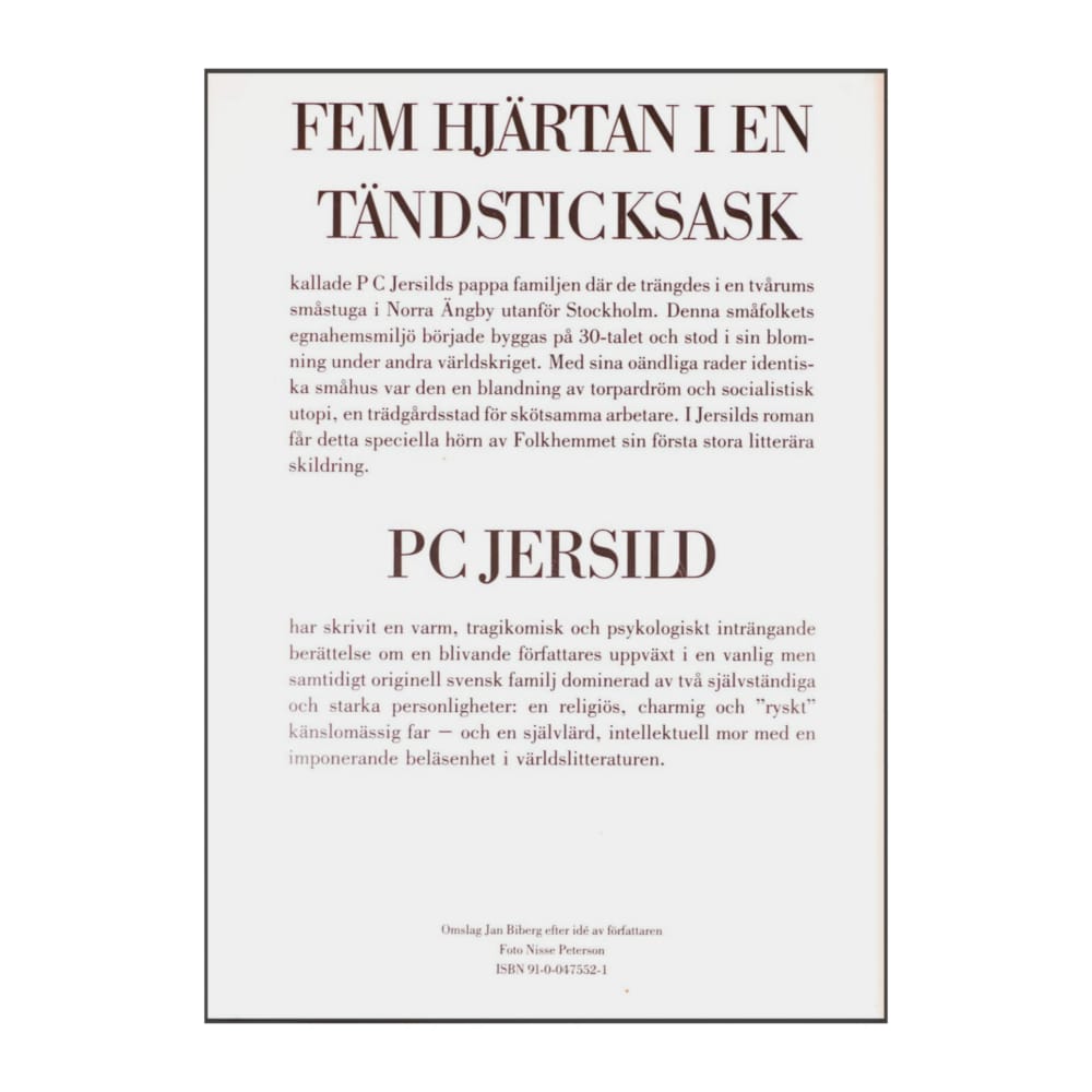 P. C. Jersild: Fem Hjärtan I En Tändsticksask