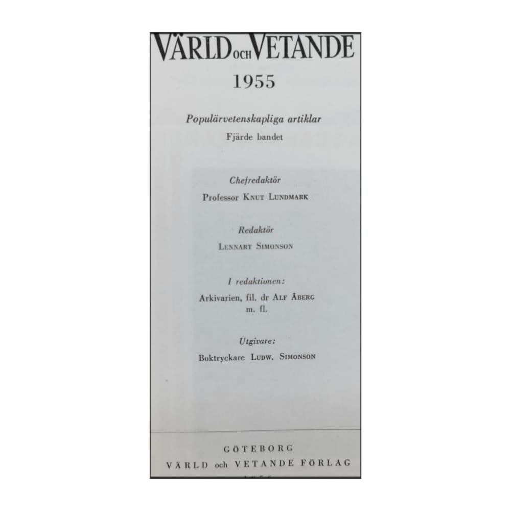 Värld Och Vetande 1955