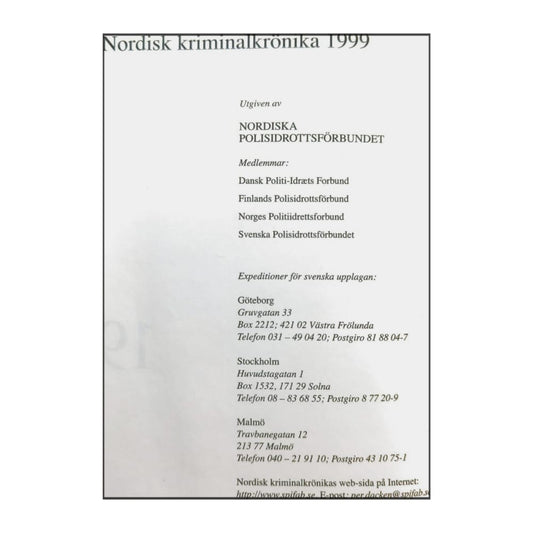 Nordisk Kriminalkrönika 1999