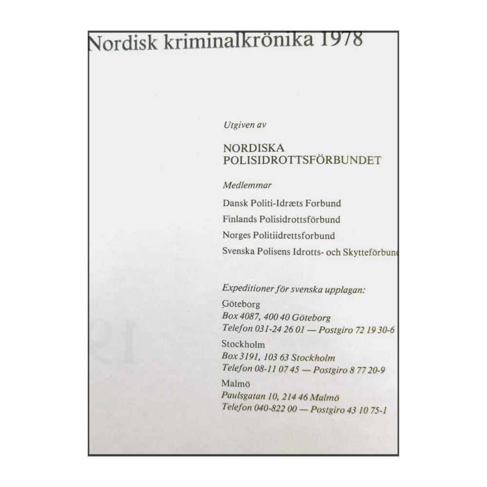 Nordisk Kriminalkrönika 1978
