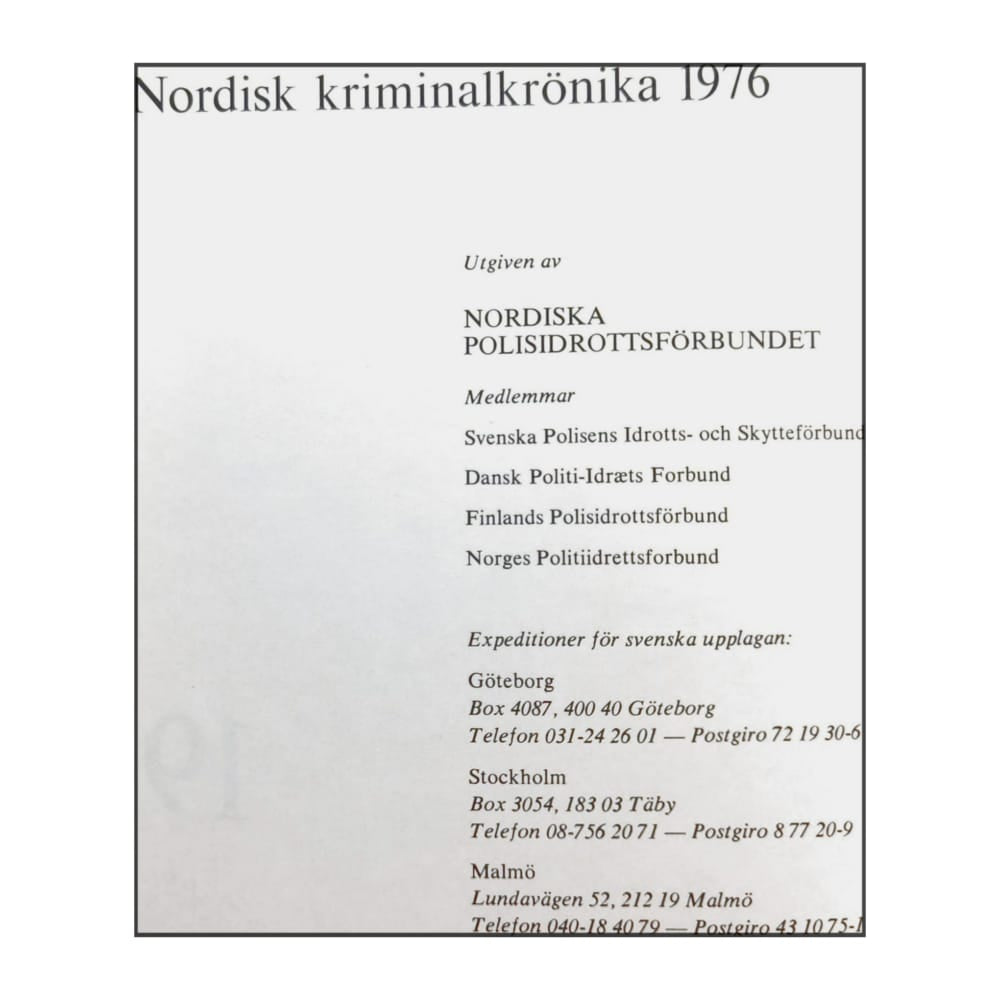Nordisk Kriminalkrönika 1976