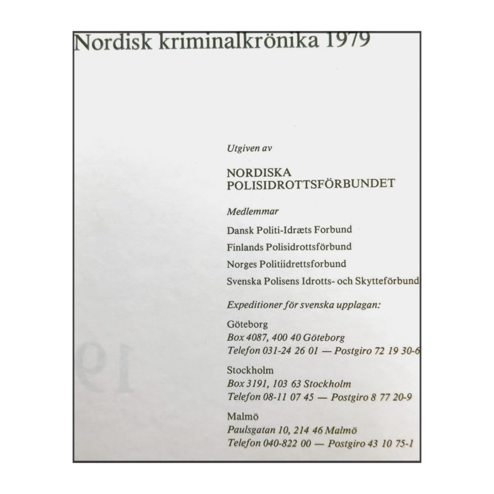 Nordisk Kriminalkrönika 1979