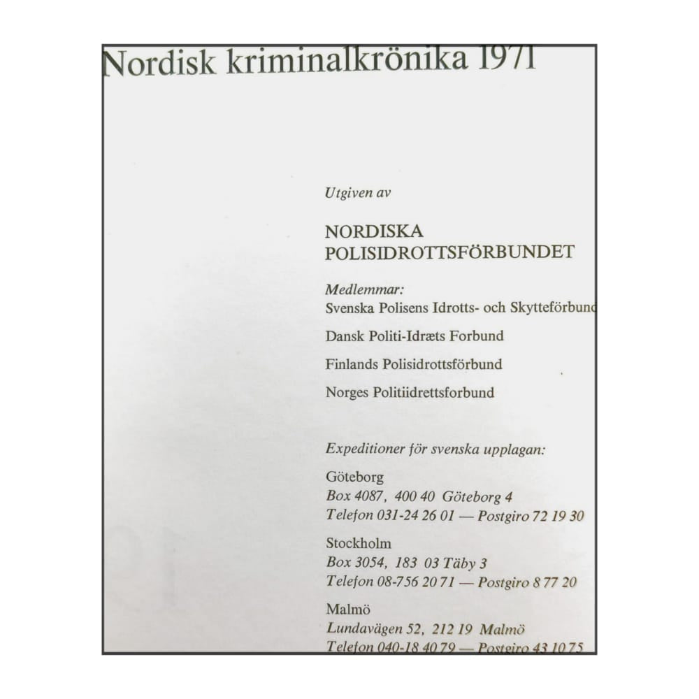 Nordisk Kriminalkrönika 1971