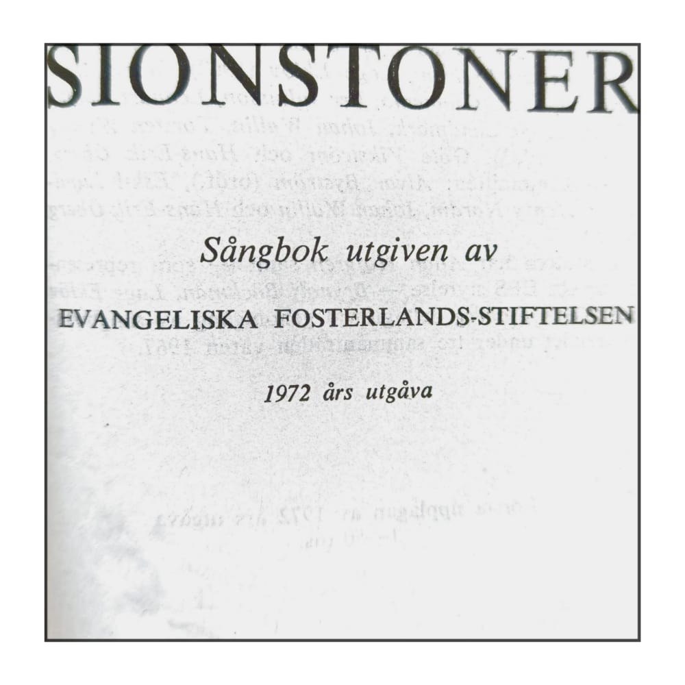 Evangeliska Fosterland-Stiftelsen: Sionstoner