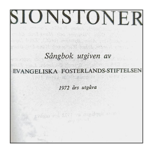 Evangeliska Fosterland-Stiftelsen: Sionstoner