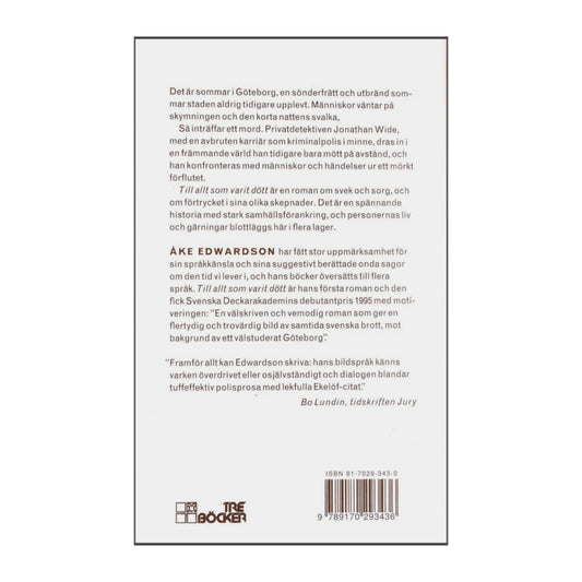 Åke Edwardson: Till Allt Som Varit Dött