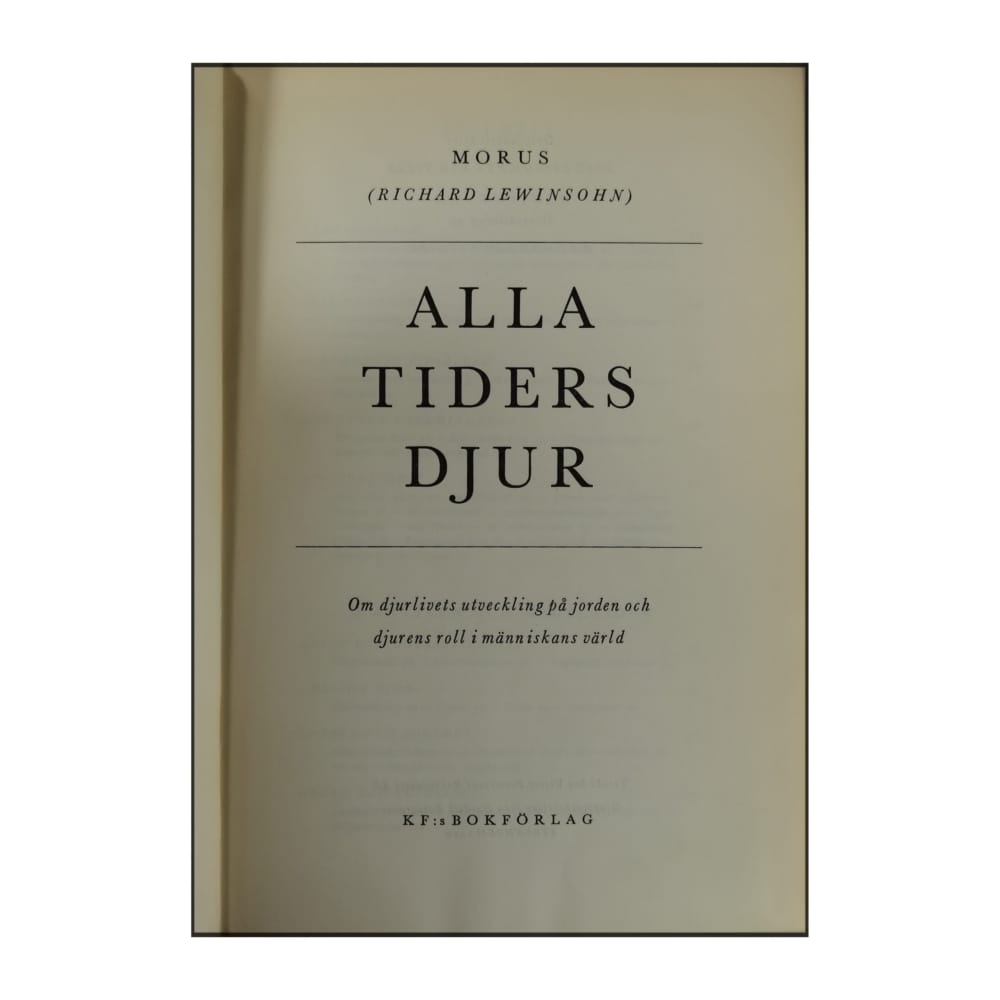 Morus Richard Lewinsohn: Alla Tiders Djur