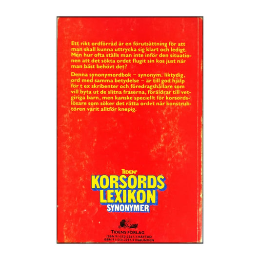 Tidens Korsords Lexikon: Synonymer