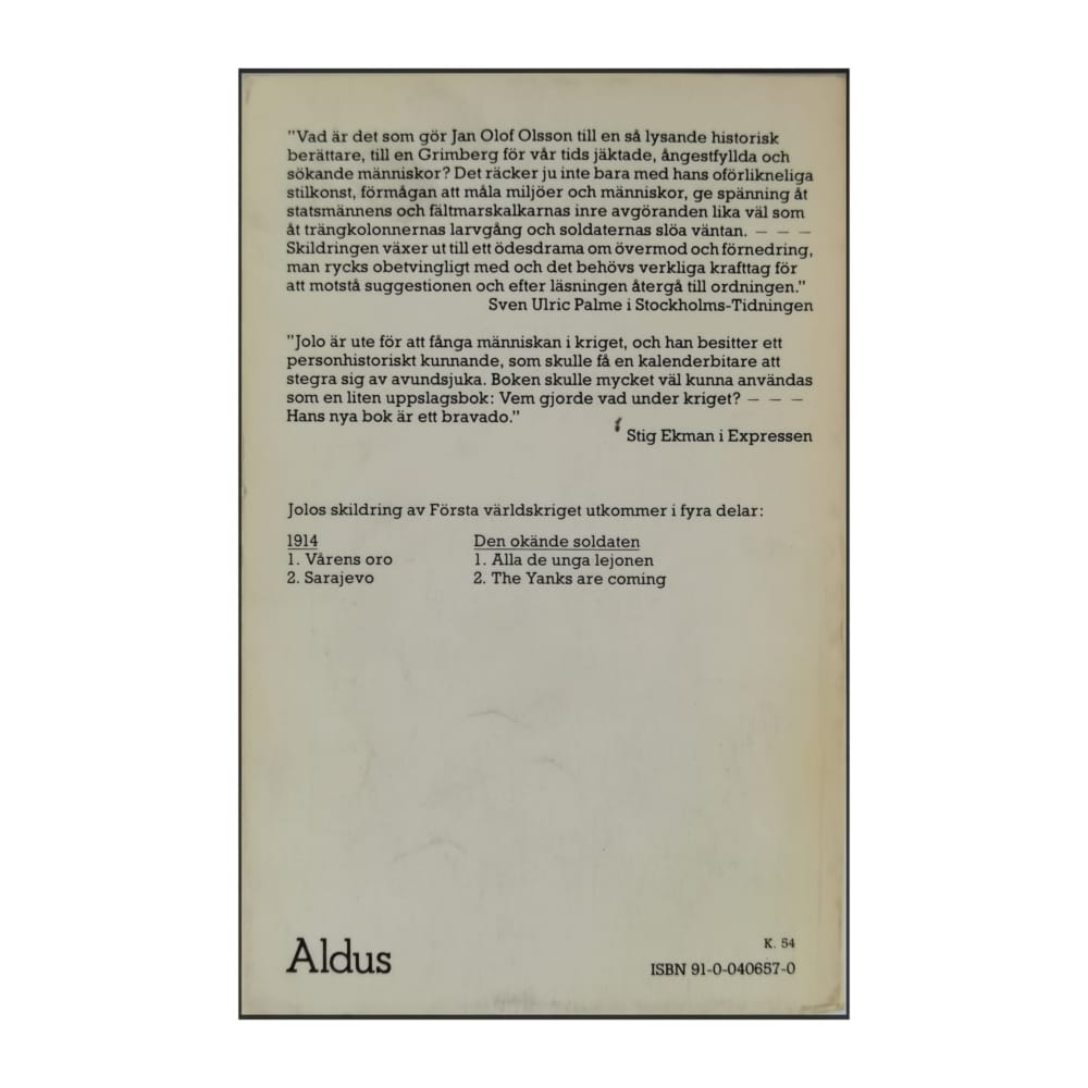 Jan Olof Olsson: Den Okände Soldaten 1914-1918